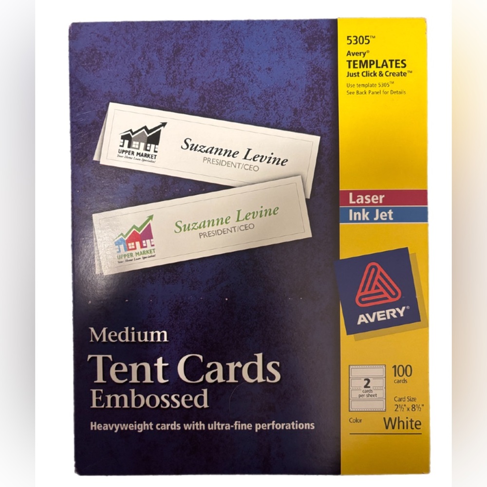 Avery Medium Embossed Tent Cards